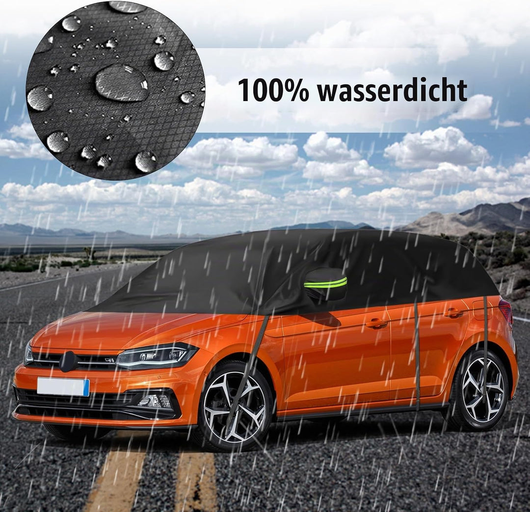 Autoabdeckung Wasserdicht Ersatz für VW Polo MK5 MK6 Hatchback 2009-2023, Halbgarage, Autohülle Auto
