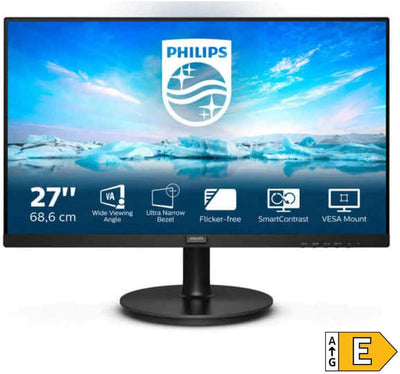 Philips 271V8LA - 27 Zoll FHD Monitor, AdaptiveSync (1920x1080, 75 Hz, VGA, HDMI) schwarz Lautsprech