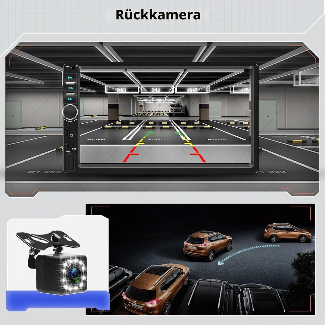 Hodozzy Autoradio 2 Din mit CarPlay Android Auto, Autoradio MP5 Player 7 Zoll Bildschirm Bluetooth m
