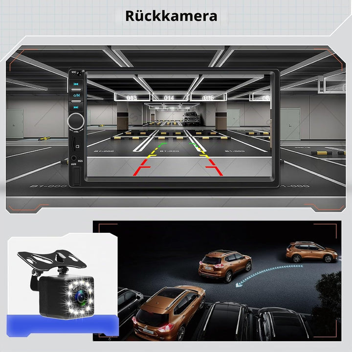 Hodozzy Autoradio 2 Din mit CarPlay Android Auto, Autoradio MP5 Player 7 Zoll Bildschirm Bluetooth m