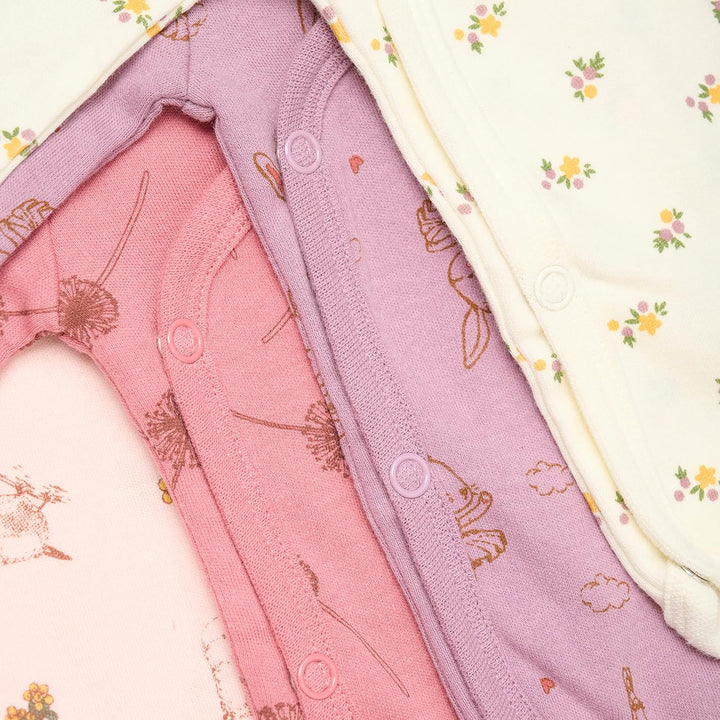 PIPPI Unisex Baby Body Wrap Ao-printed (4-pack) Formender Body 68 Dusty Rose, 68 Dusty Rose