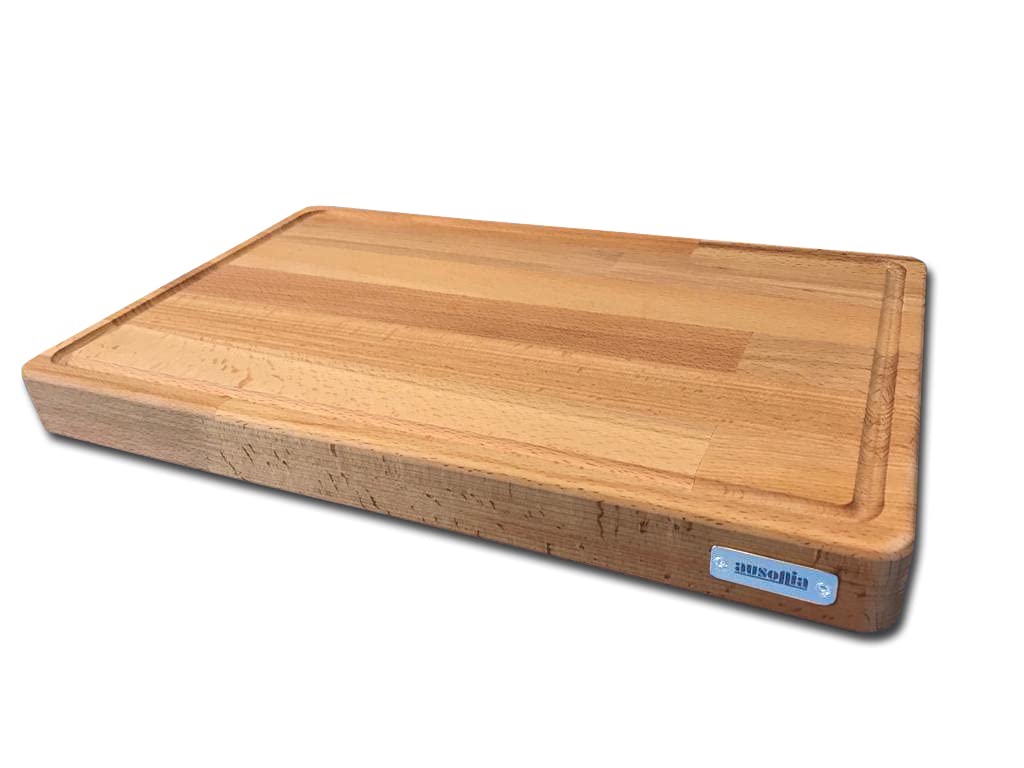 AUSONIA - 66440 FLEISCHER SCHNEIDEBRETT BUCHENHOLZ SCHNEIDEBRETT 40x25x4 MIT MIT GUMMIFÜSSEN
