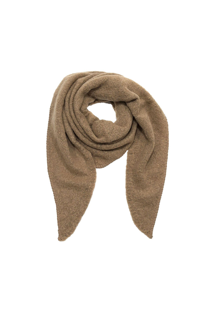 Faera XXL Dreieckstuch Bouclé elastisch weiches Cozy Material Einheitsgrösse Beige, Einheitsgrösse B