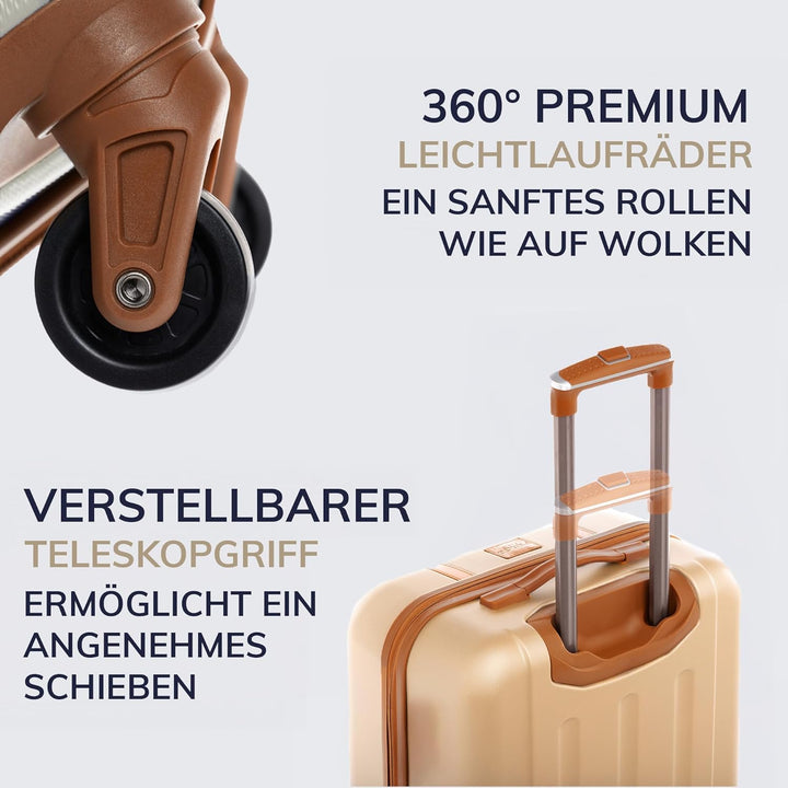 FERGÉ Kofferset 3 teilig Hartschale Milano Reisekoffer Trolley-Set (Handgepäck, L, XL) 3er Set Harts