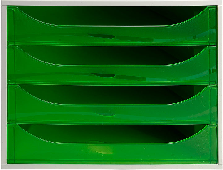 Exacompta 228697D Ablagebox Linicolor mit 4 Schubladen für DIN A4+ Dokumente. Ecobox mit hoher Kapaz