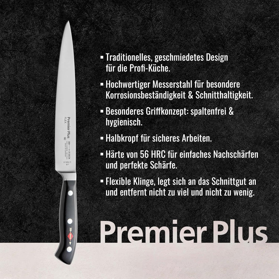 F. DICK Premier Plus Filetiermesser (Klingenlänge 21 cm, Kochmesser, Universalmesser, Küchenmesser,