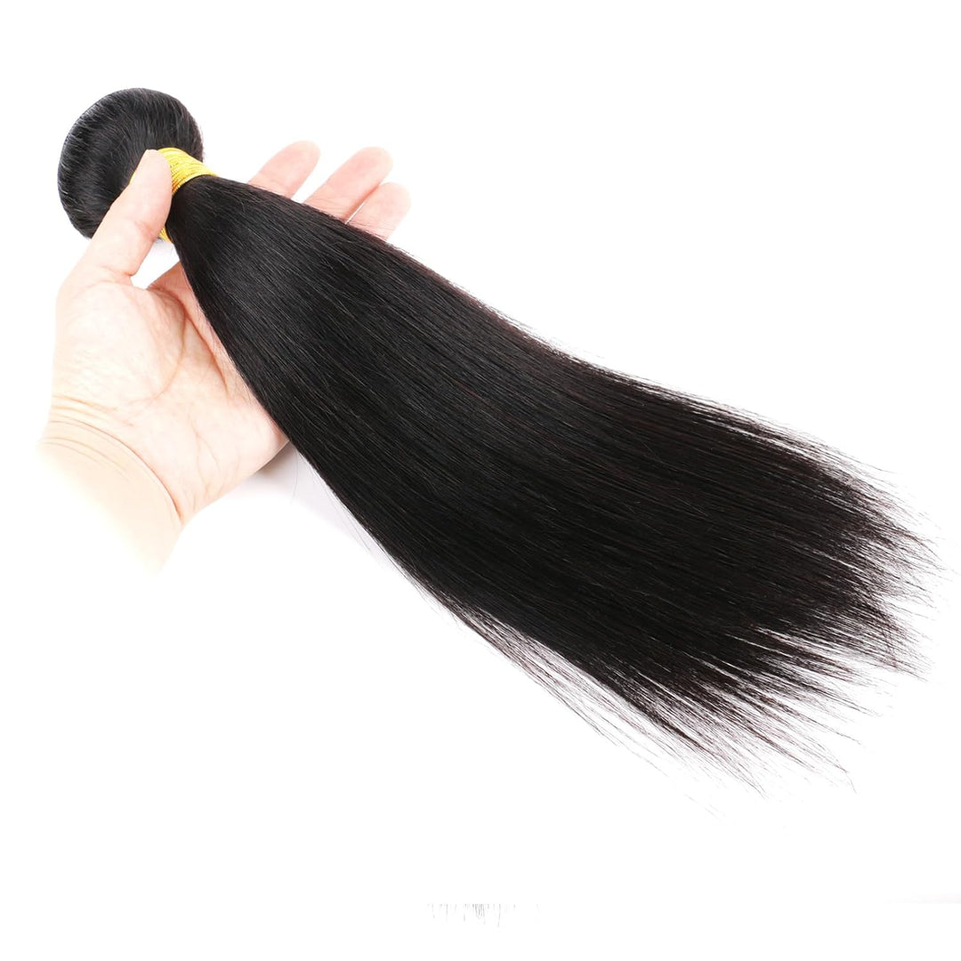 Huarisi Straight Human Hair Single Bundles 12 inch Short Brazilian Straight Weaves 1 Bundle 8a Unver