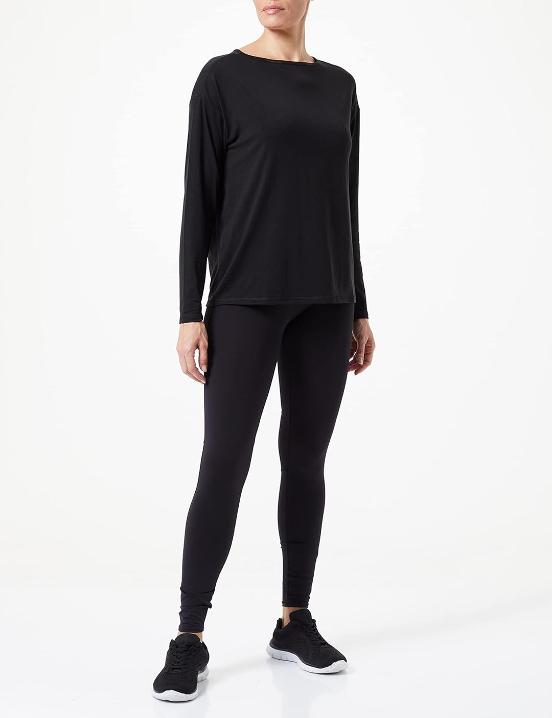 Champion Damen C-Sport Yoga L-s T-Shirt XS Schwarz, XS Schwarz