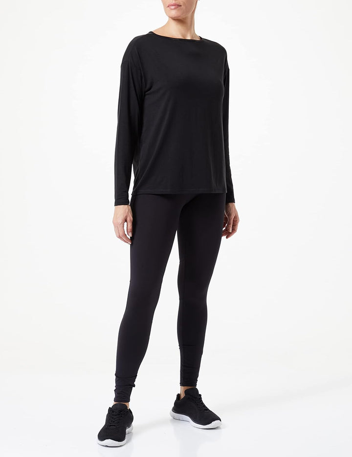Champion Damen C-Sport Yoga L-s T-Shirt XS Schwarz, XS Schwarz
