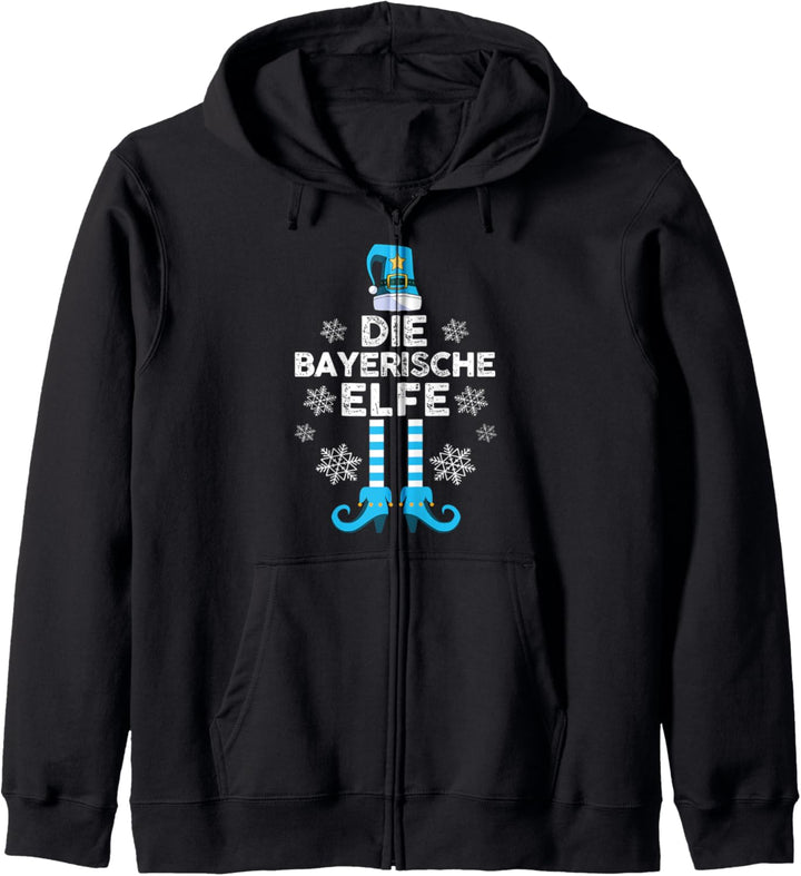Bayerische Elfe Familien Weihnachts Outfit Weihnachtself Kapuzenjacke
