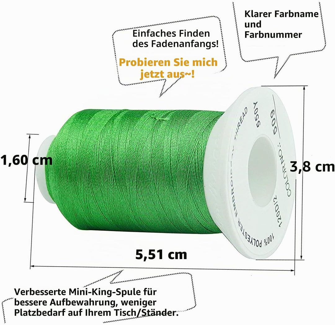 Simthread 63 Brother Farben Polyester Stickmaschine Garn Kit 40 Gewicht für Brother Babylock Janome