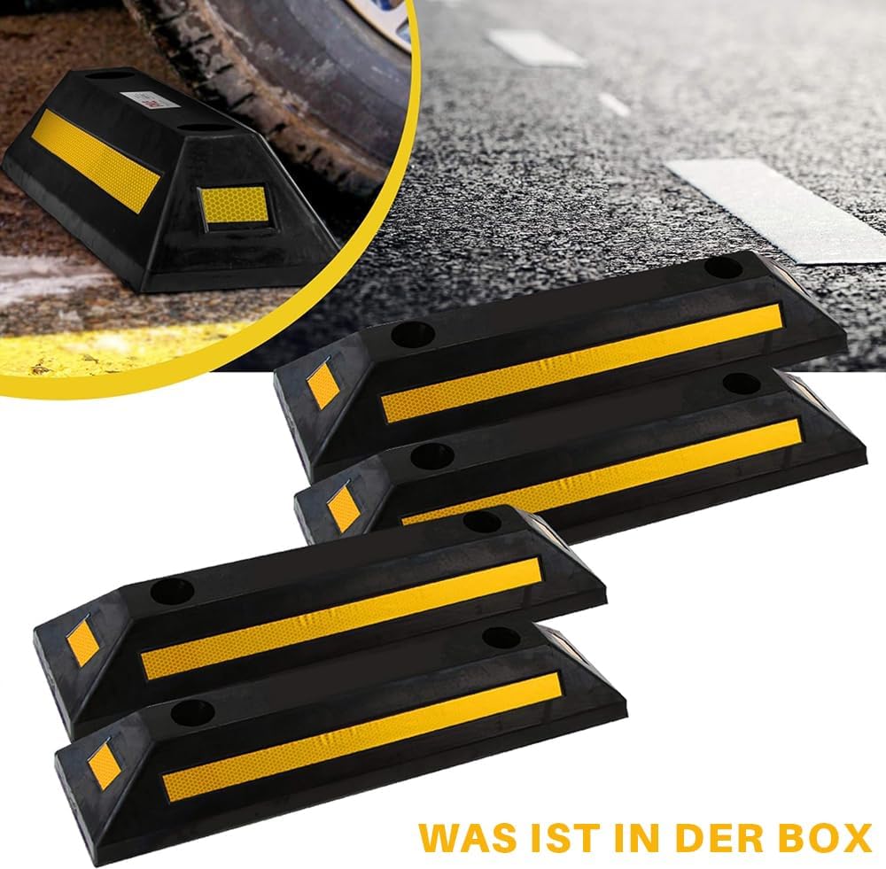Pyle Parkplatzbegrenzung Anfahrtschutz Set – Garagenstopper für das Auto ohne zu Bohren oder mit Bef