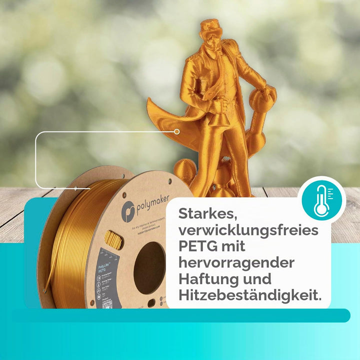 Polymaker PolyLite PETG Gold - 1,75mm - 1kg 1 kg Petg Gold (Hex Code: #Cc8a00), 1 kg Petg Gold (Hex