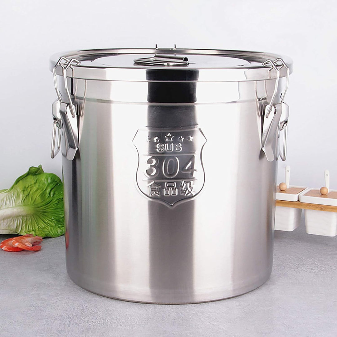 304 Edelstahl GetreidebehäLter Metall Kitchen Reis ÖL Storage Bucket Luftdichter Kanister Lebensmitt