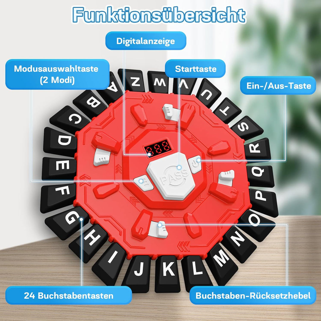 Wörter Spiel,Buchstaben Spiel Drücken mit Timer Deutsch,Familienspiele Brettspiele Partyspiele Worts