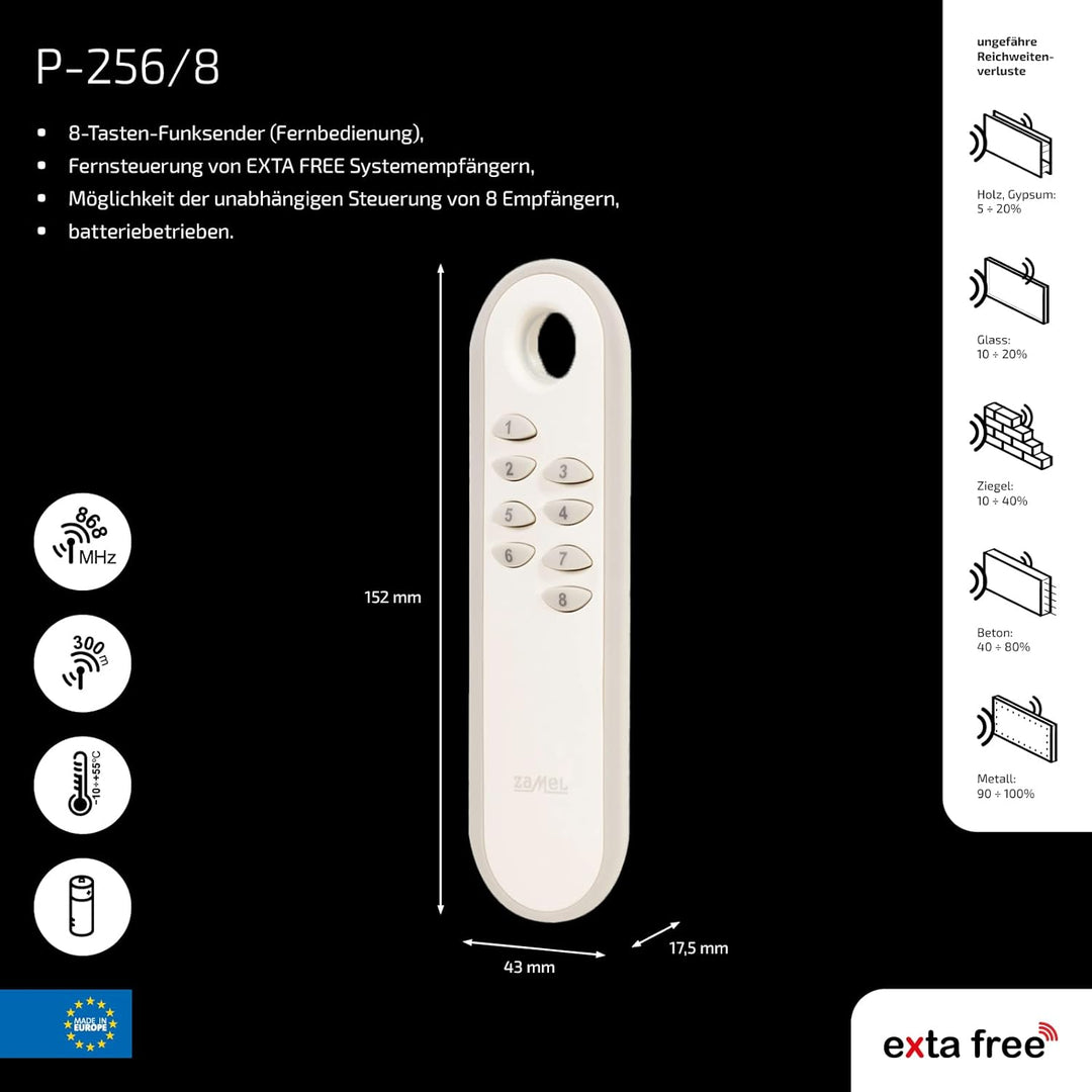 EXTA FREE P-256/8 8- Kanal- Fernsteuerung