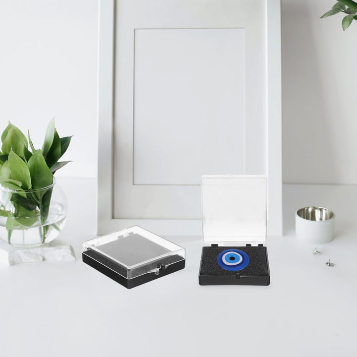 Supvox Transparente Kunststoffbox mit Schwarzem Schutzschaum 12 Stück Anstecknadel und Medaillen Etu
