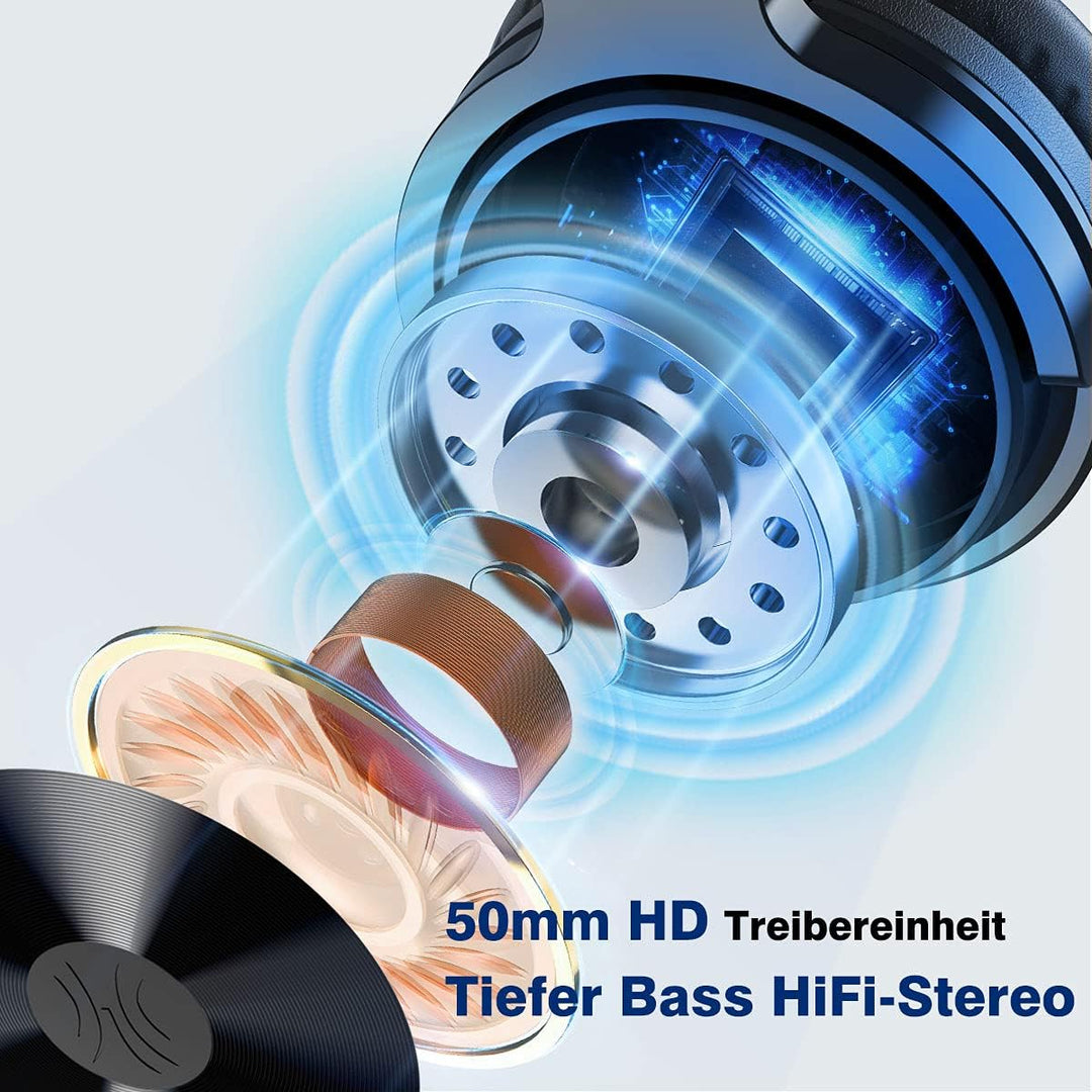 OneOdio Bluetooth Kopfhörer Over Ear,110 Std Spielzeit Kopfhörer Kabellos Bluetooth, HiFi Stereo, Ei