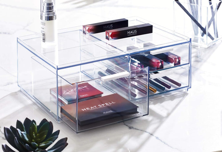 iDesign Make-up Organizer, Schmink Aufbewahrung mit 3 Schubladen aus der Signature Series by Sarah T