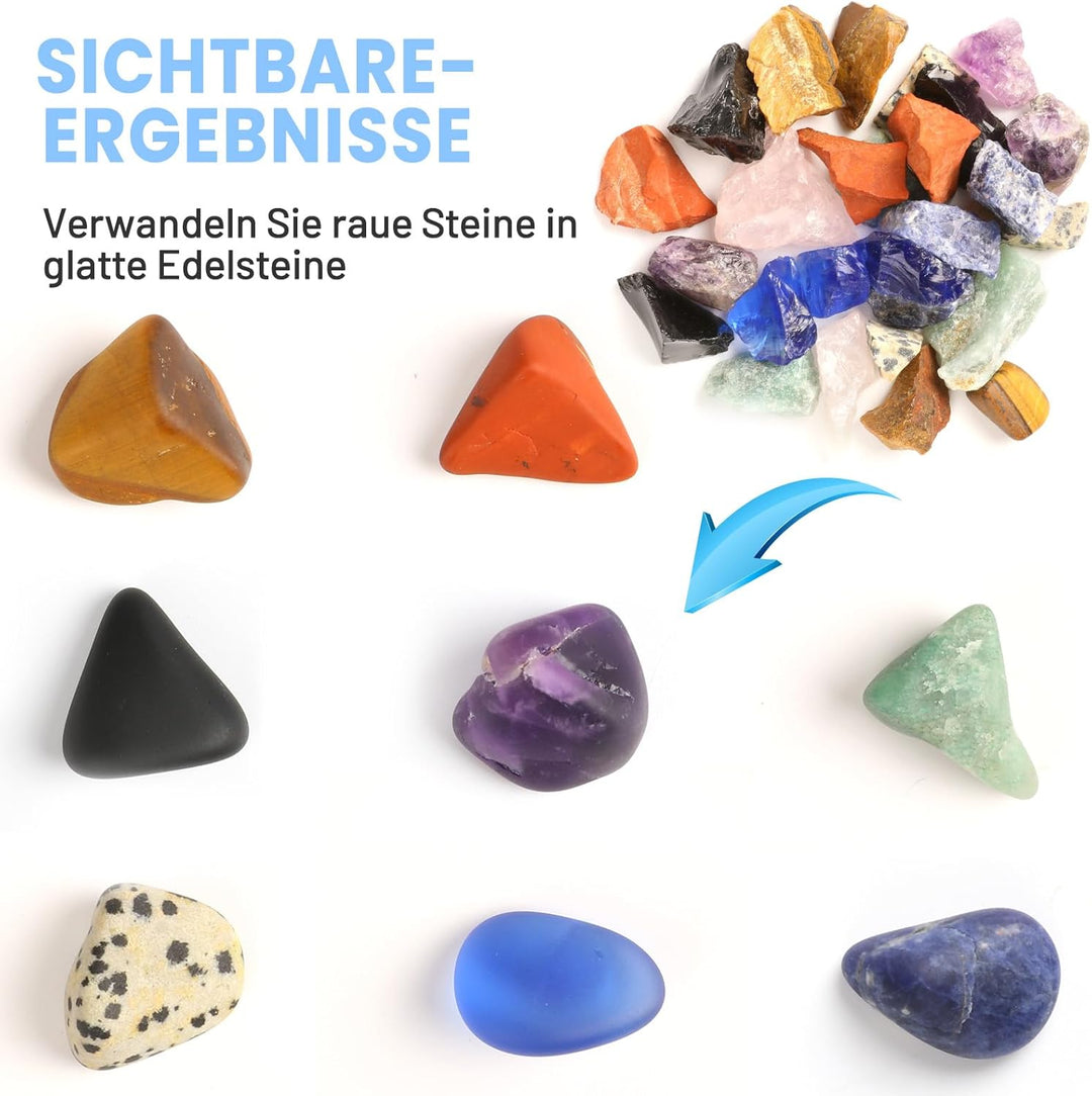 Professionelle Rock Tumbler Maschine, Steinpoliermaschinen-Set für Kinder, Erwachsene und Steinsamml