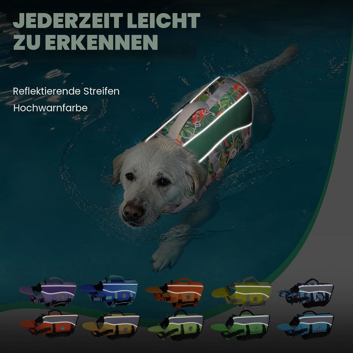 VIVAGLORY Front Float Schwimmweste Hund, Hundeschwimmweste für Bootfahren, Schwimmweste with Kopfstü