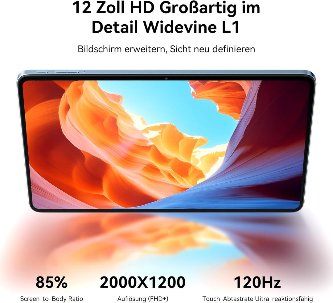 Blackview Mega2 Tablet 12 Zoll Android 15 Tablets, 24GB RAM+128GB ROM, 120HZ 2K FHD Gaming Tablet mi