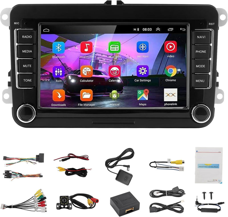 7 Zoll Android Autoradio für VW Autoradio, Car Stereo Wireless für VW, HD Touchscreen FM Radio Rückf