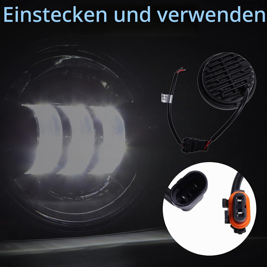 JMTBNO 2 STÜCKE 4,5 Zoll Nebelscheinwerfer 30W LED Motorrad Zusatzscheinwerfer Scheinwerfer Kompatib
