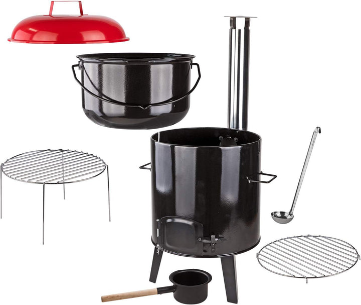 DEMA Eintopfofen Gulaschkanone Gulaschkessel Suppenkessel Kessel Ofen Grill 14 Liter