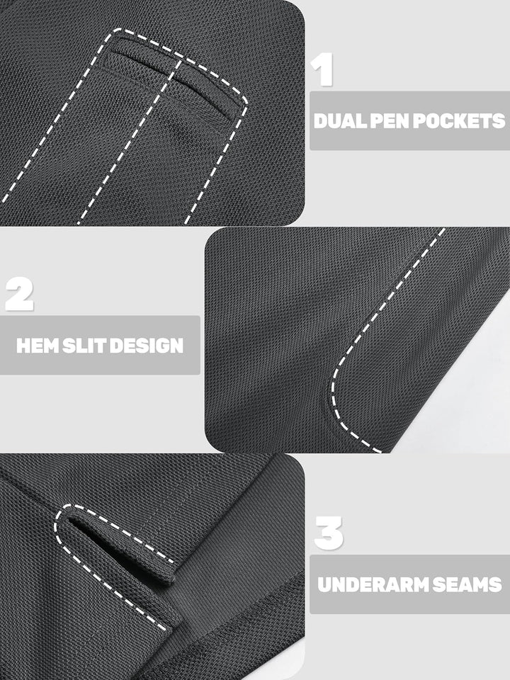 TACVASEN Herren Poloshirt Langarm Golf Tshirts Tactical Shirt Leicht Atmungsaktiv Freizeitshirts mit