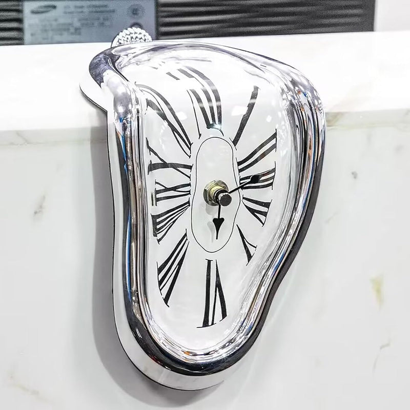 Nicoone Schmelzende Uhr,Lautlos Salvador Dali Uhr,Tischuhren Modern Schmelzende Uhr Deko für dekorat