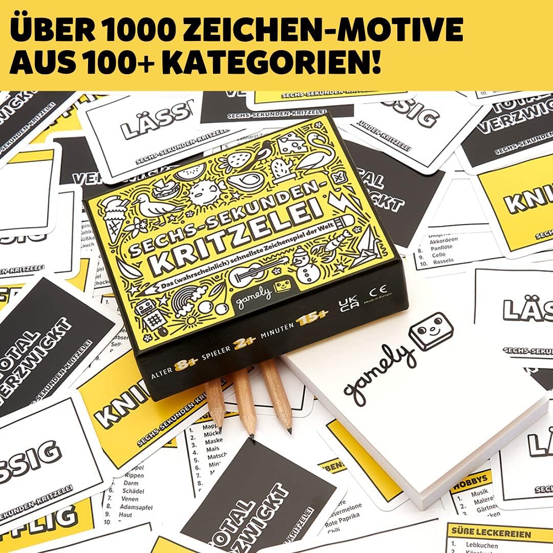 Gamely Sechs-Sekunden-Kritzelei: Das fieberhaft-Flotte, fetzige Zeichenspiel | EIN familienfreundlic