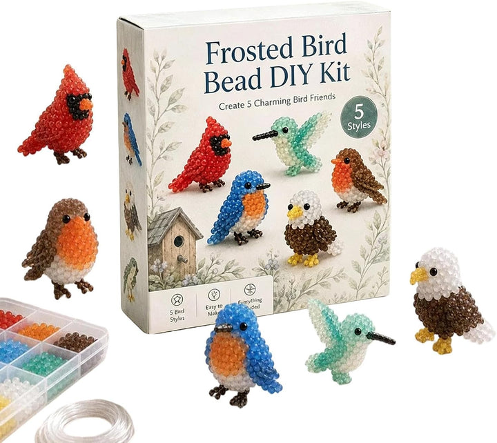 Tier-Perlen-Set - Süsse Handgefertigte Perlenarbeit, Fädelkunst | 3D Perlenvogel DIY-Bastelset - für