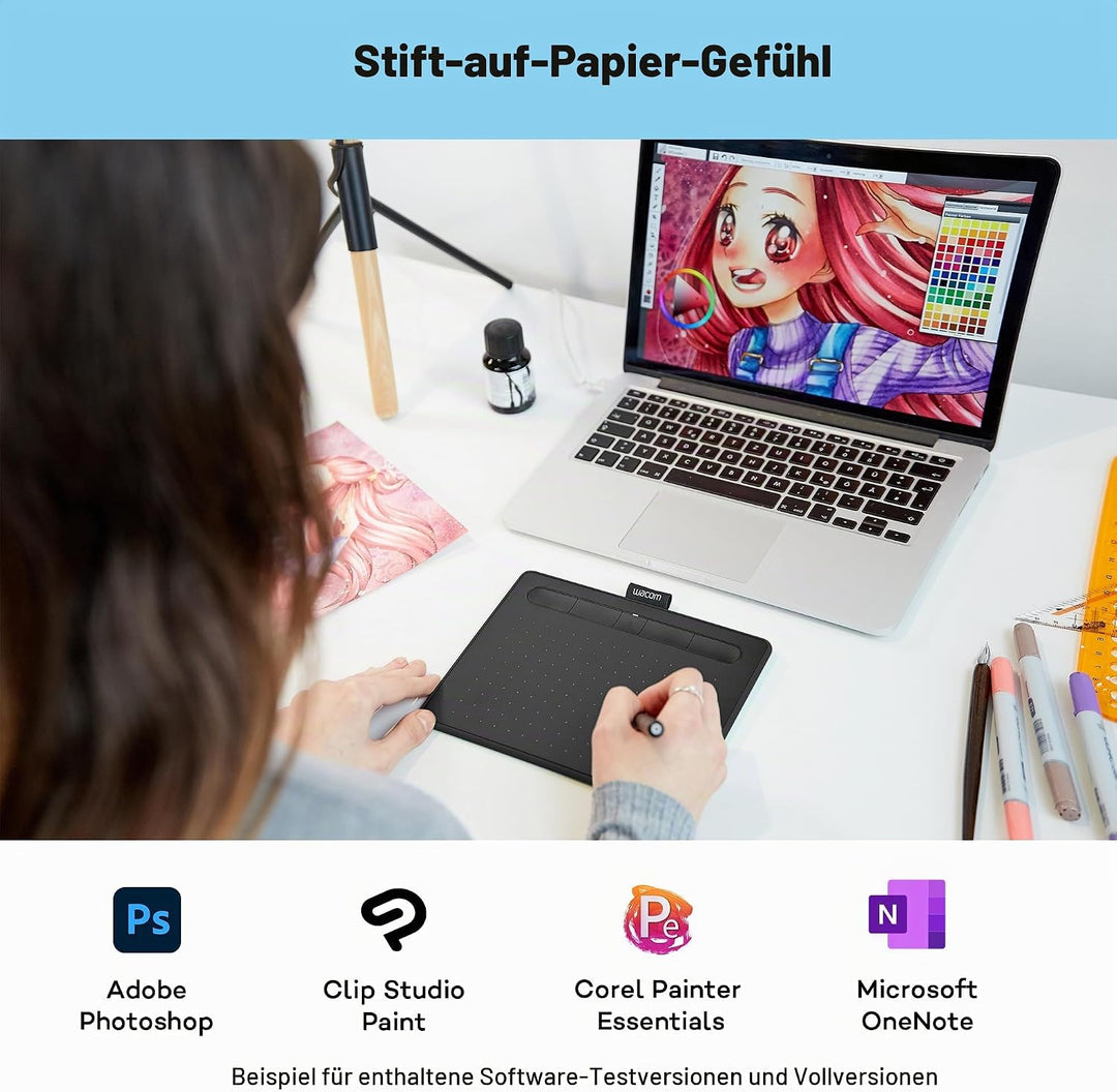 Wacom CTL-4100WLK-S Grafiktabletts, schwarz Schwarz S Tablet mit Bluetooth, Schwarz S Tablet mit Blu