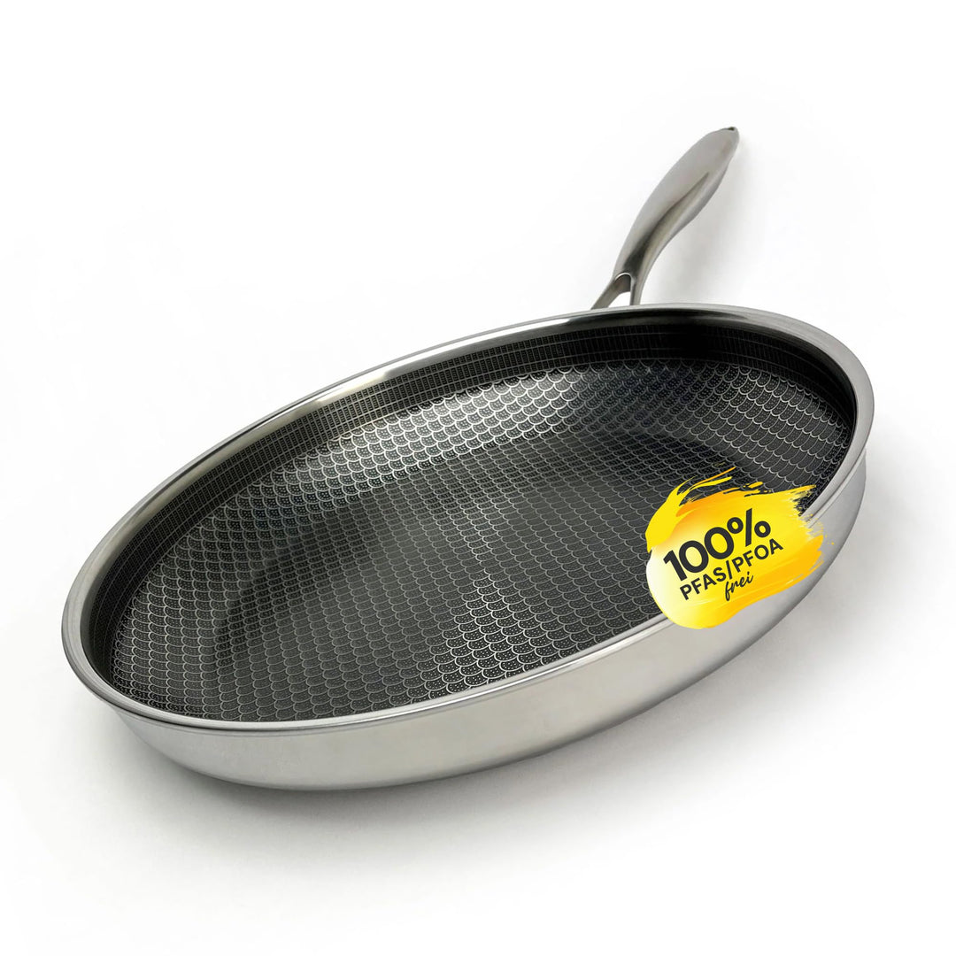 Miso Bratpfanne 30 cm, Keramik Antihaft Pfanne, Induktion &amp; PFAS-Frei hybrid pfanne, Kratzfeste Besc