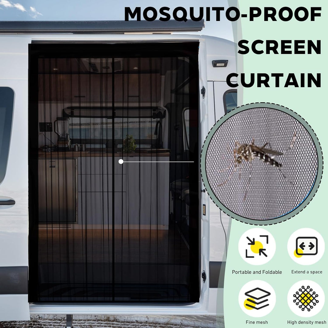 Moskitonetz Magnetisch für VW T5 T6 Schiebetür/Hintertür Auto Insektennetz mit Magnetverschluss für