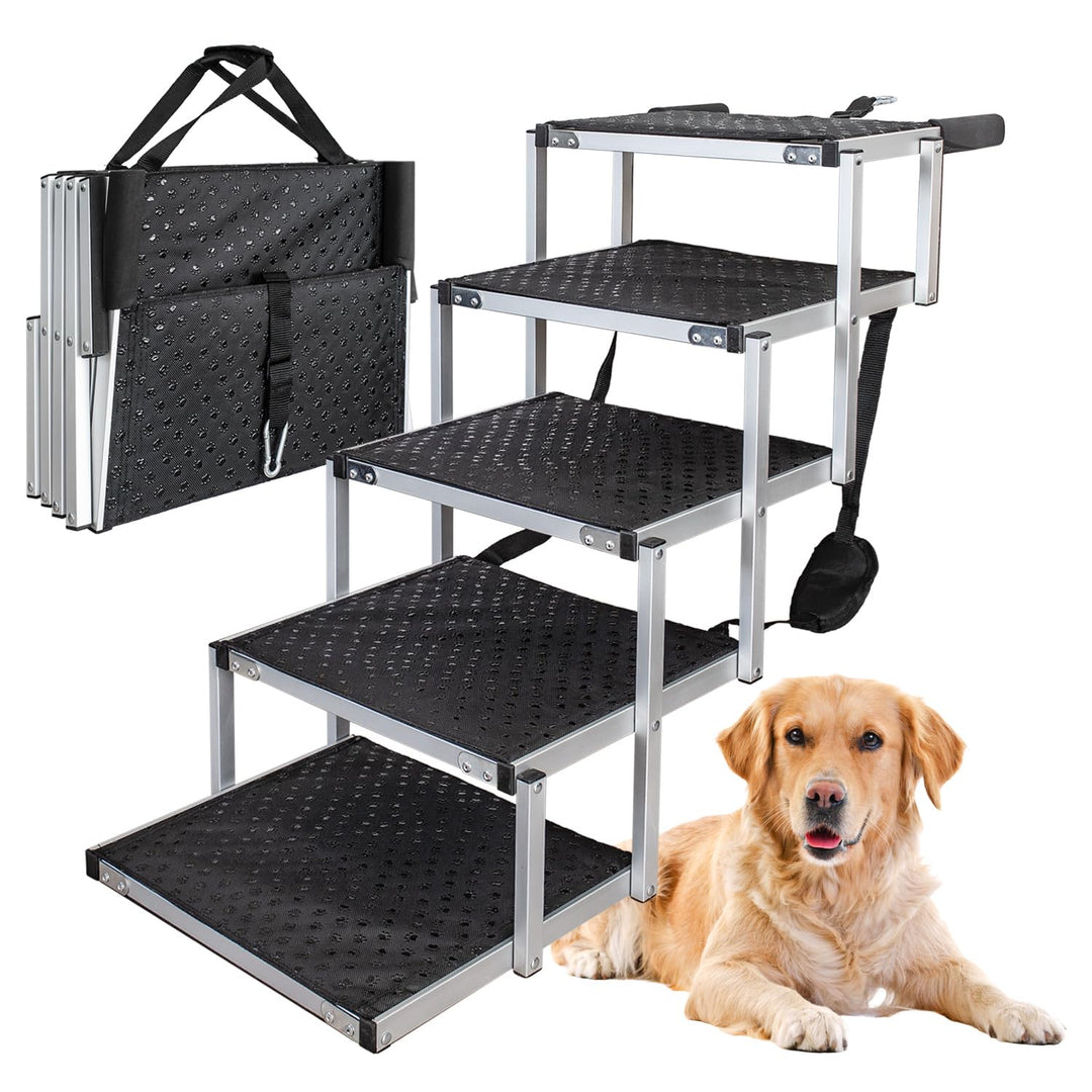Petigi Auswahl Hunderampe für Auto, Aluminium, Hunde Rampe, Hundetreppe, SUV, rutschfest, Belastbark