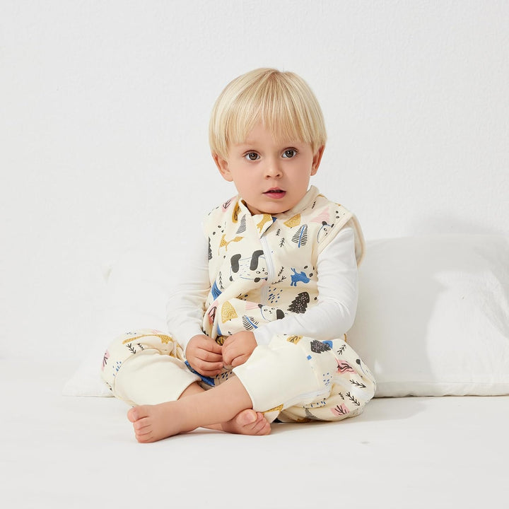 Duomiaomiao Schlafsack mit füssen, ganzjahres, 100% Baumwolle Schlafsack Baby, 1.5 Tog, Schlafsack m