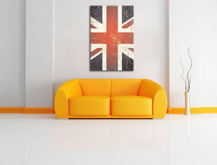 Pixxprint British Union Jack schwarz/weiss als Leinwandbild/Grösse: 100x70 cm/Wandbild/Kunstdruck/fe
