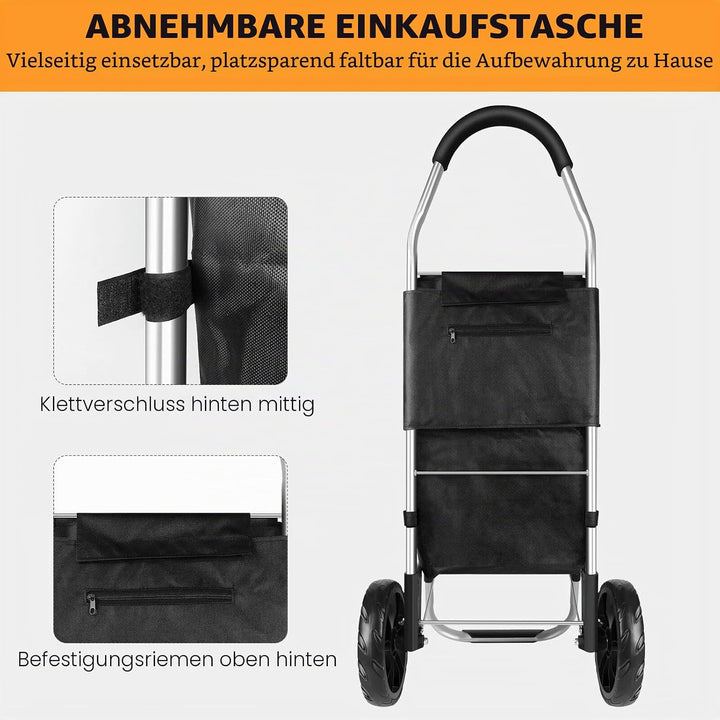 Einkaufswagen, gross, leicht, zusammenklappbar, wasserdicht, 2 Räder, 40 l, grosses Fassungsvermögen