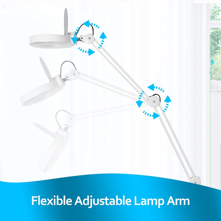 8X Kaltlicht Lupenleuchte Arbeitsplatzlampe Kosmetiklampe Tisch-Lupenlampe Arbeitsleuchte Lupe Vergr