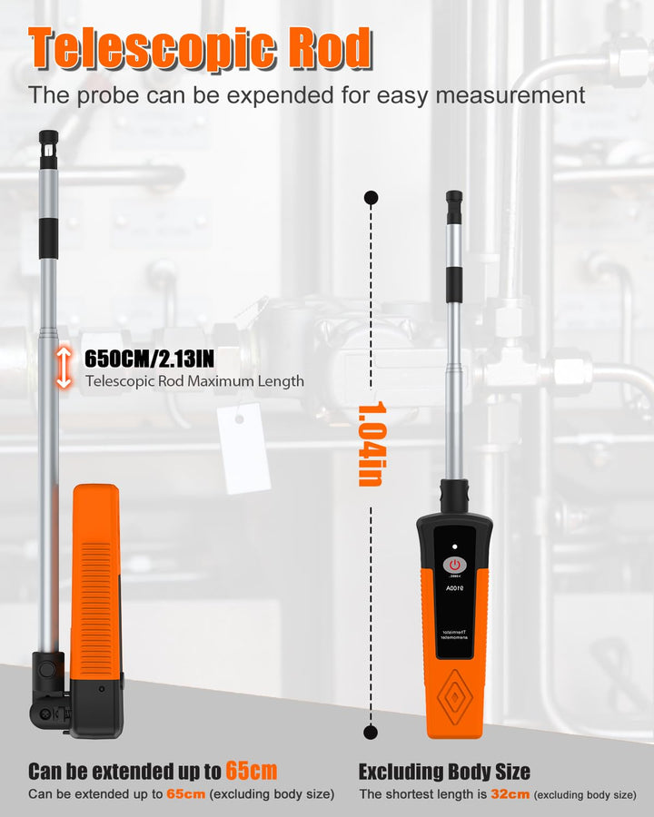 SURLABA Hitzdraht-Anemometer, XF-9100A CFM Luftgeschwindigkeitsmesser Bluetooth-APP-Verbindung, Outd