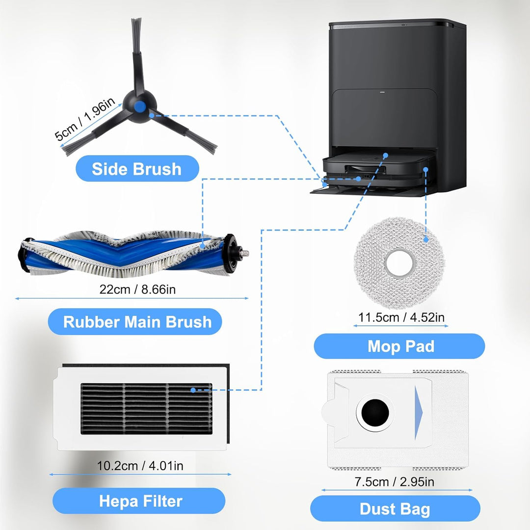 Zubehörset für ECOVACS DEEBOT X5 Omni, Ersatzteile für ECOVACS DEEBOT X5 Pro Roboterstaubsauger mit