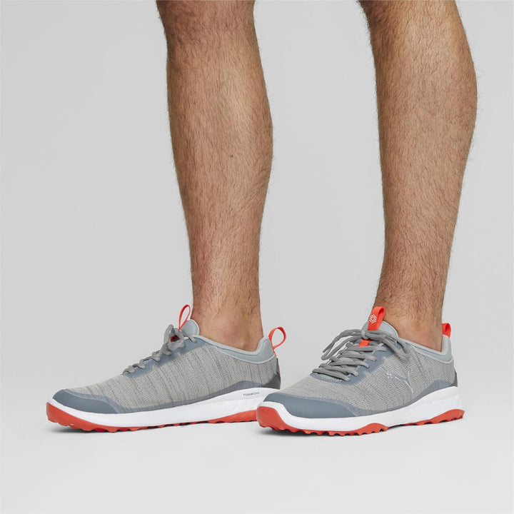 PUMA Herren Fusion Pro Golfschuh 43 EU Cool Mid Grey Puma Silver Red Blast, 43 EU Cool Mid Grey Puma