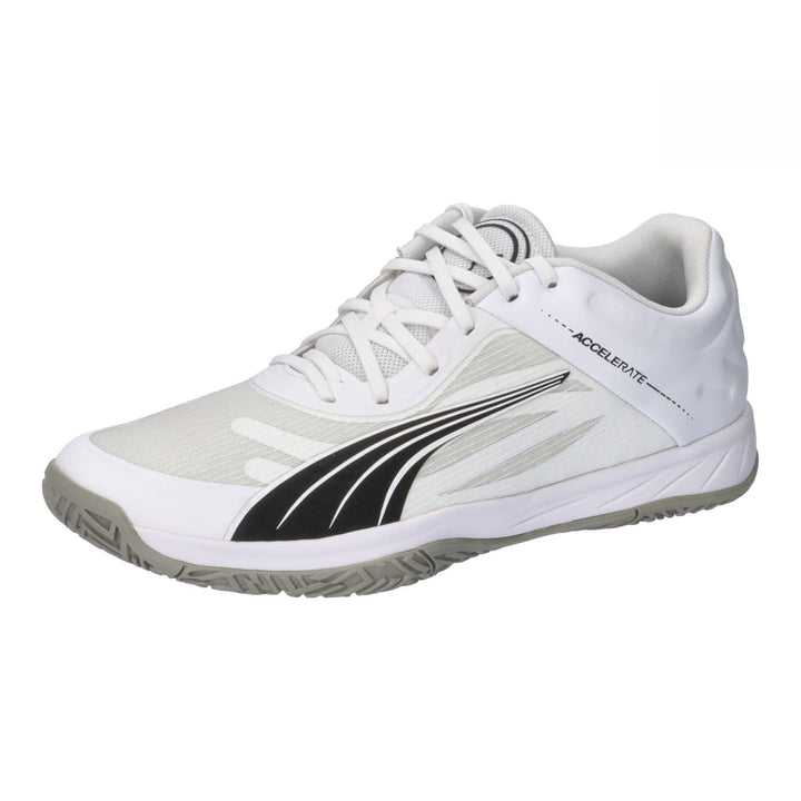 PUMA Unisex Beschleunigt Den Turbo Hallenturnschuh 39 EU Puma White Puma Black Concrete Gray, 39 EU