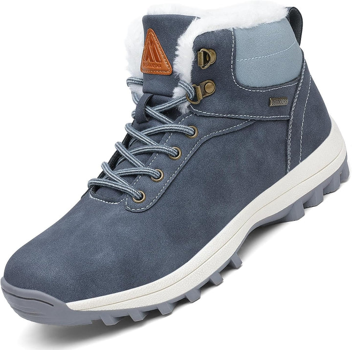 Mishansha Warme Gefüttert Winterschuhe Herren Damen Wasserabweisend Winterstiefel Wanderschuhe Gr.36