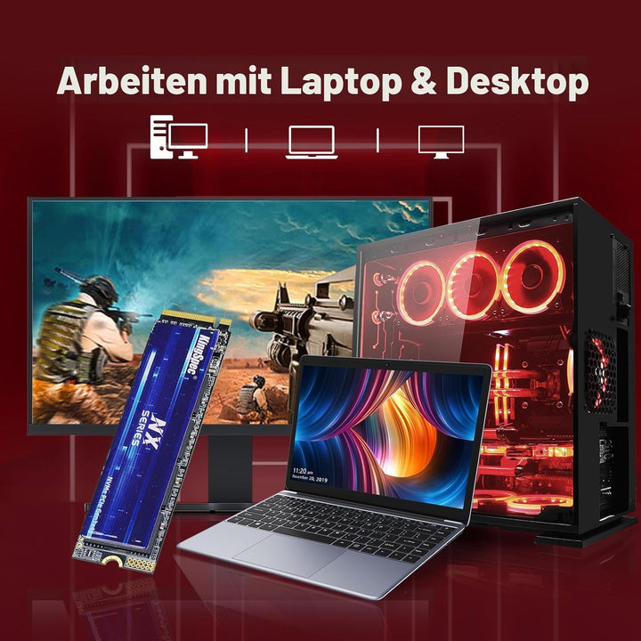 KingSpec NX-2280 2TB SSD NVMe M.2 PCIe 3.0 Gen 3x4 Gaming Solid State Drive, Up to 3500MB/s Read, 3D