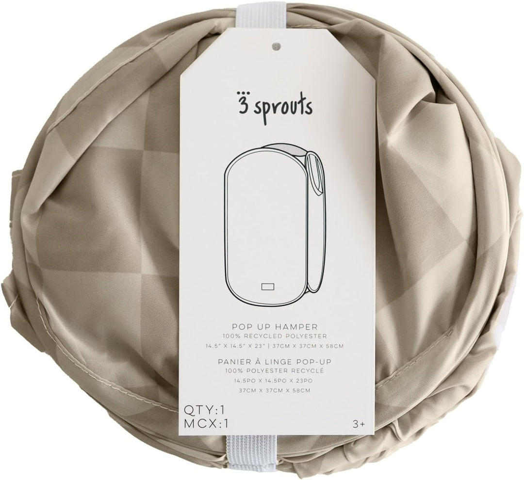 3 Sprouts - Wäschekorb Kinder - Wäschesack Faltbar 50L - Wäschesammler Faltbar aus Stoff - Platzspar