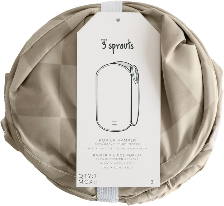 3 Sprouts - Wäschekorb Kinder - Wäschesack Faltbar 50L - Wäschesammler Faltbar aus Stoff - Platzspar