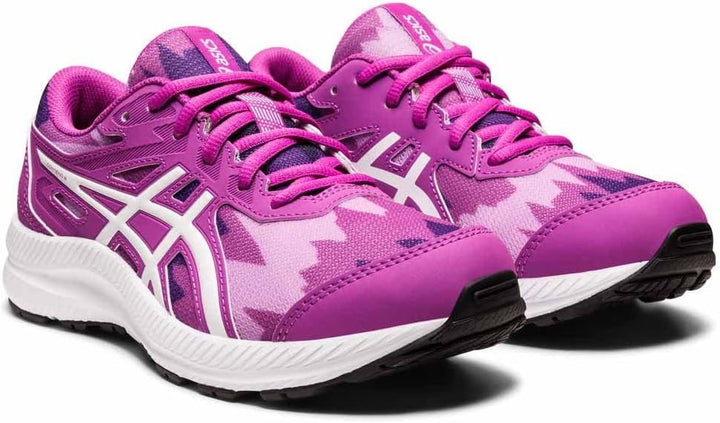 ASICS Unisex Kinder Contend 8 Print Gs Sneaker 39.5 EU Orchid White, 39.5 EU Orchid White